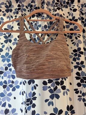 lululemon athletica Pink Textured Crisscross Sports Bra